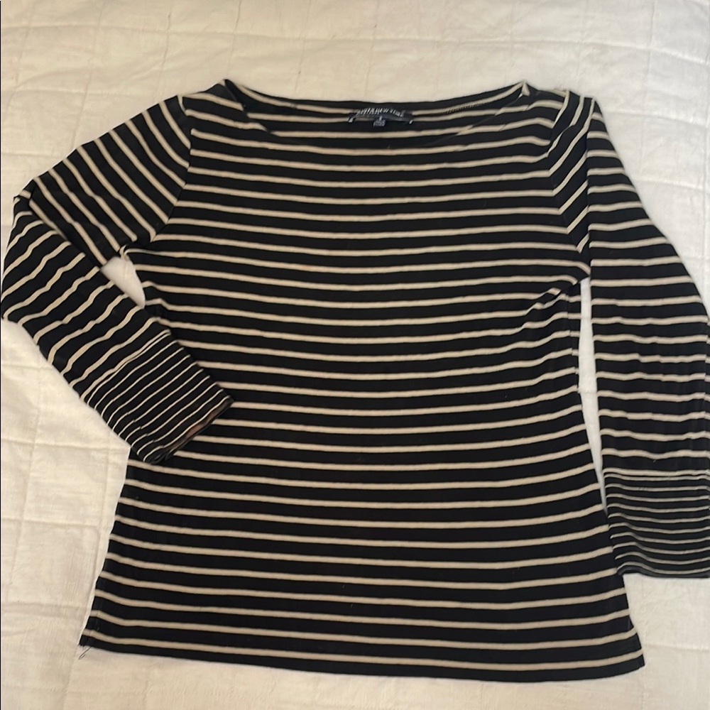 Black striped boatneck top